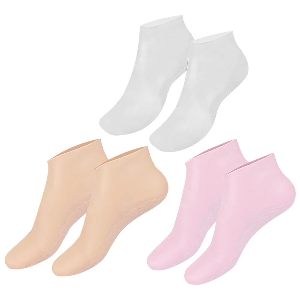 

3Pairs Moisturizing Socks Gel Lotion Foot Care Cracked Heel Repair Exfoliating Spa Socks for Women Cracked Heel Repair