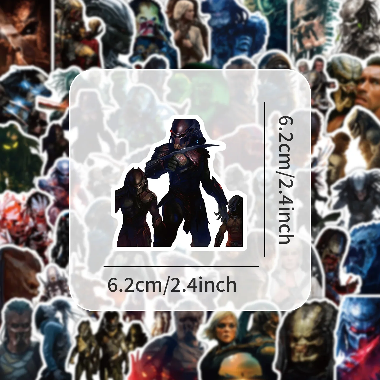 51PCS New Predator Horror Movie Stickers Monster Kids Toy DIY Skateboard Luggage Phone Fridge Car Motorcycle Decals Graffiti