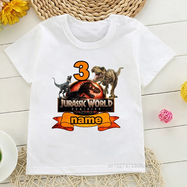 Camiseta de Parque Jurasico para nino y nina camisa con nombre de dinosaurio numero feliz cumpleanos de 1 a 12 anos AliExpress 1501