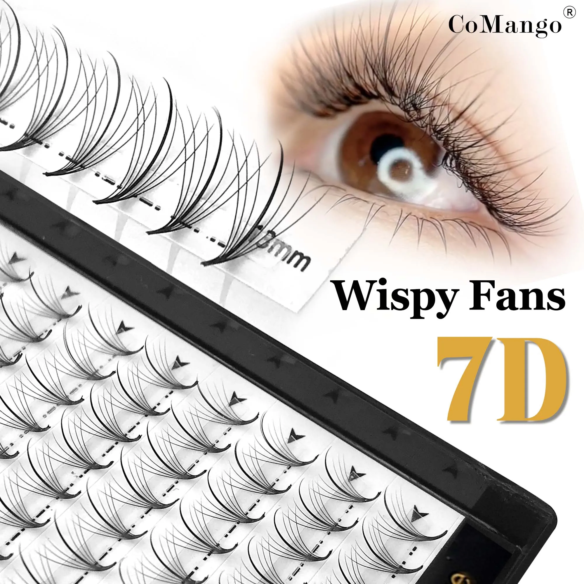 Comango 7D 300/120fans hegyes basenu premade Hibrid Drukker szempilla kiterjesztése single&mix8-15 faux Nyérc Leheletszerű Bilincsekbe ver Koreai Összeállítás