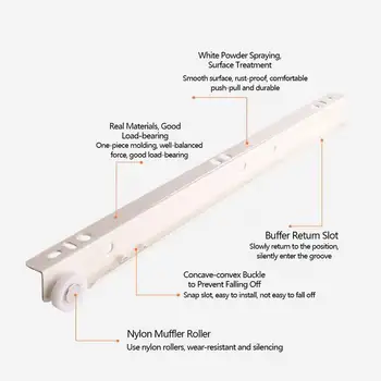 1 pár skříněk s výstupky, kladky na klávesnici, nábytek, ztlumení zvuku, dvoudílná zásuvková kolejnice, kolejnice na skříňky 10 nejlepší prodej miniaturní výsuvy do zásuvek - №10