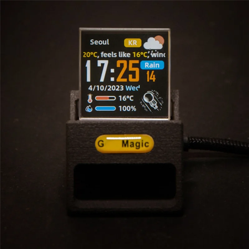 -A96Z Bitcoin Stock Ticker Monitor Meteorológico Display Digital Relógio Personalizado Reprodução de Imagem GIF Relógio Sensor Giroscópio Embutido A