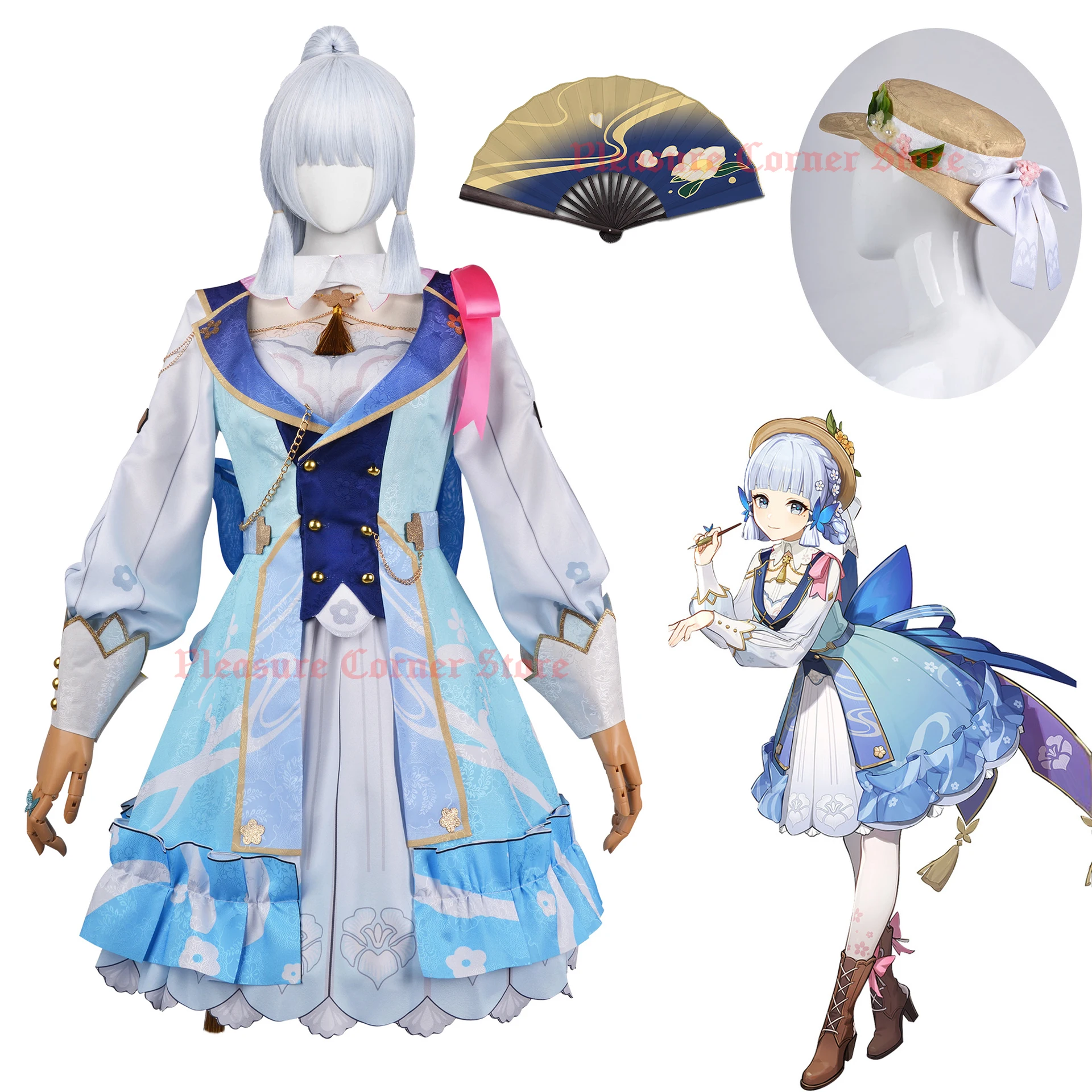 أزياء جديدة من Genshin مصنوعة من الجلد كاميساتو أياكا كوسبلاي أزياء فروهلينغ مقاومة للحرارة باروكة سبرينغبلوم ميسيف جينشين إمباكت