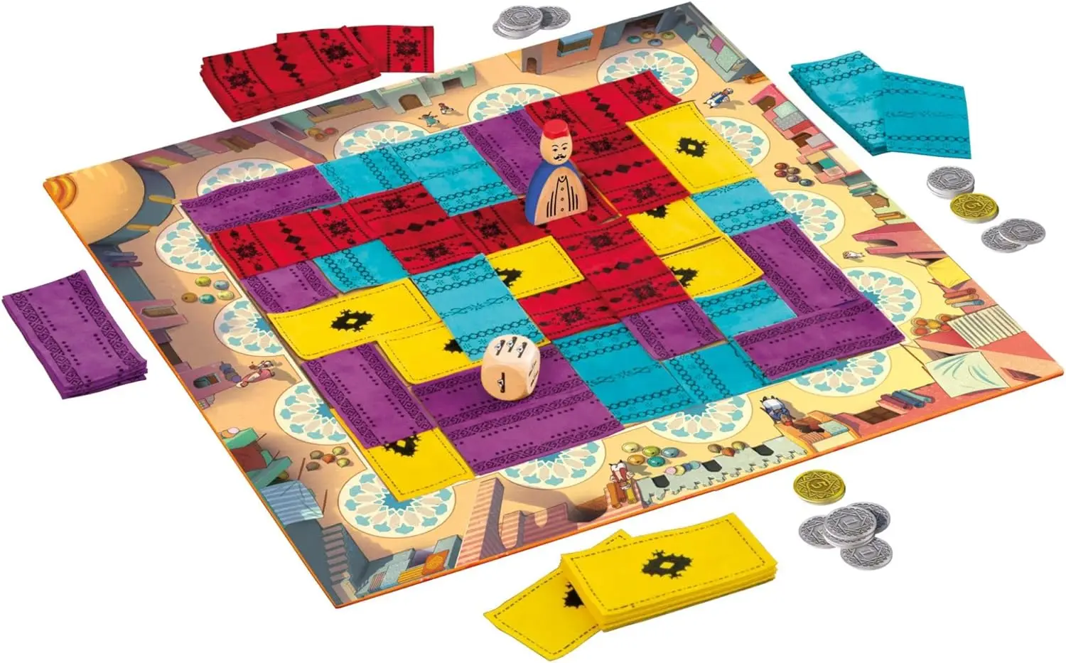 Marrakech |   Gioco di strategia per famiglie e adulti |   Età 8+ |   Giochi da tavolo di carte da 2 a 4 giocatori