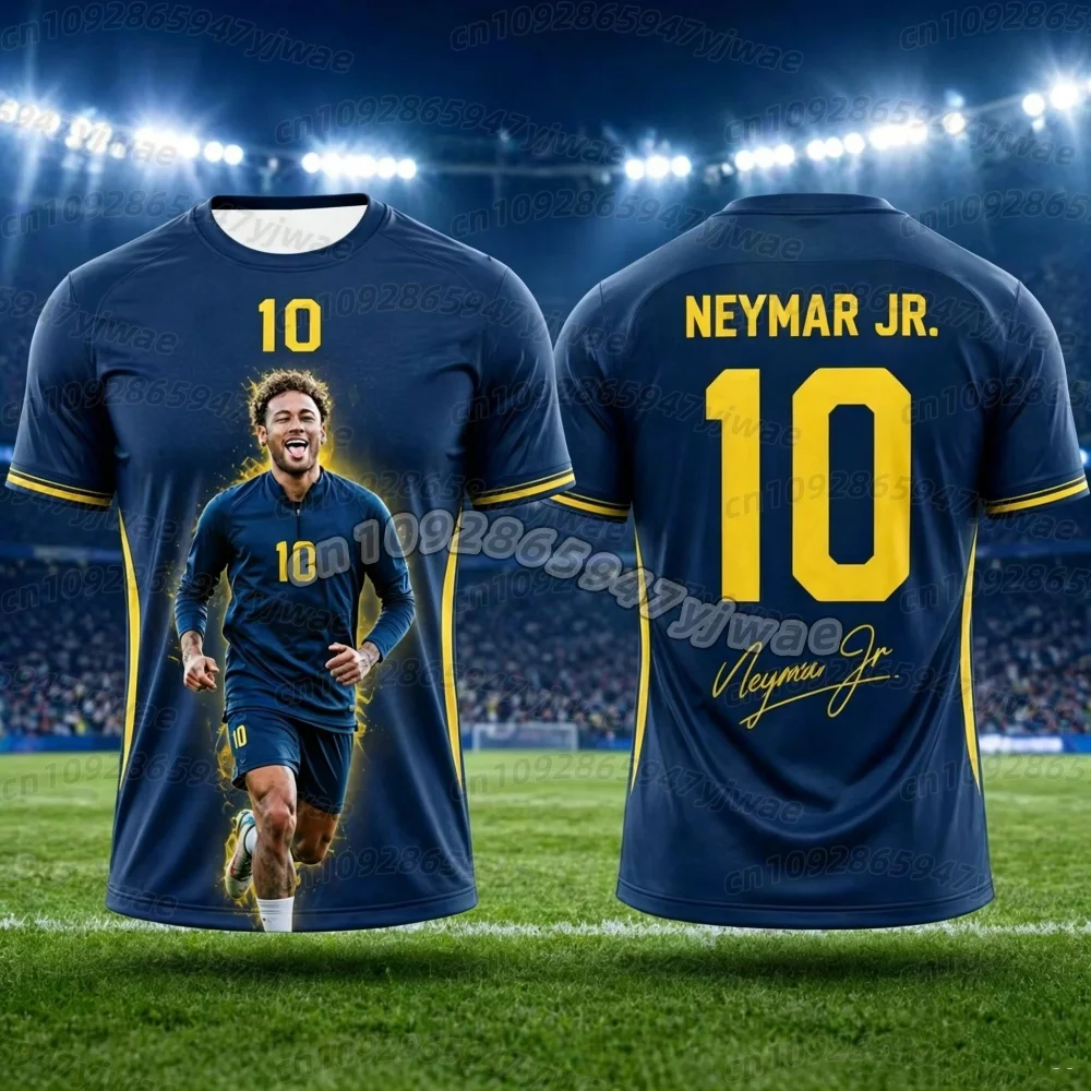 26 Neymar No.10 Print Sport Men's T-Shirt Football Jersey Brazil