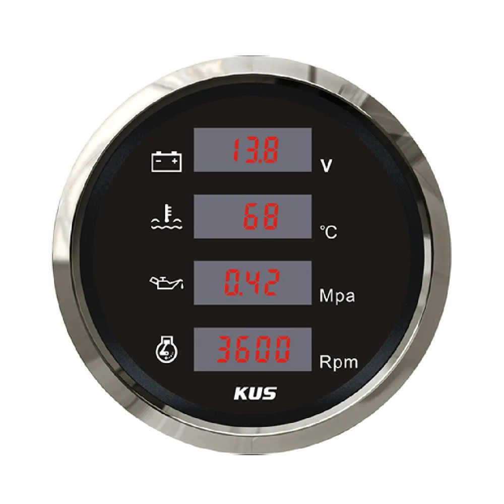 

KUS genuine, universal for automobiles, ships and RVs, engine water temperature, voltage, oil pressure and speed combination