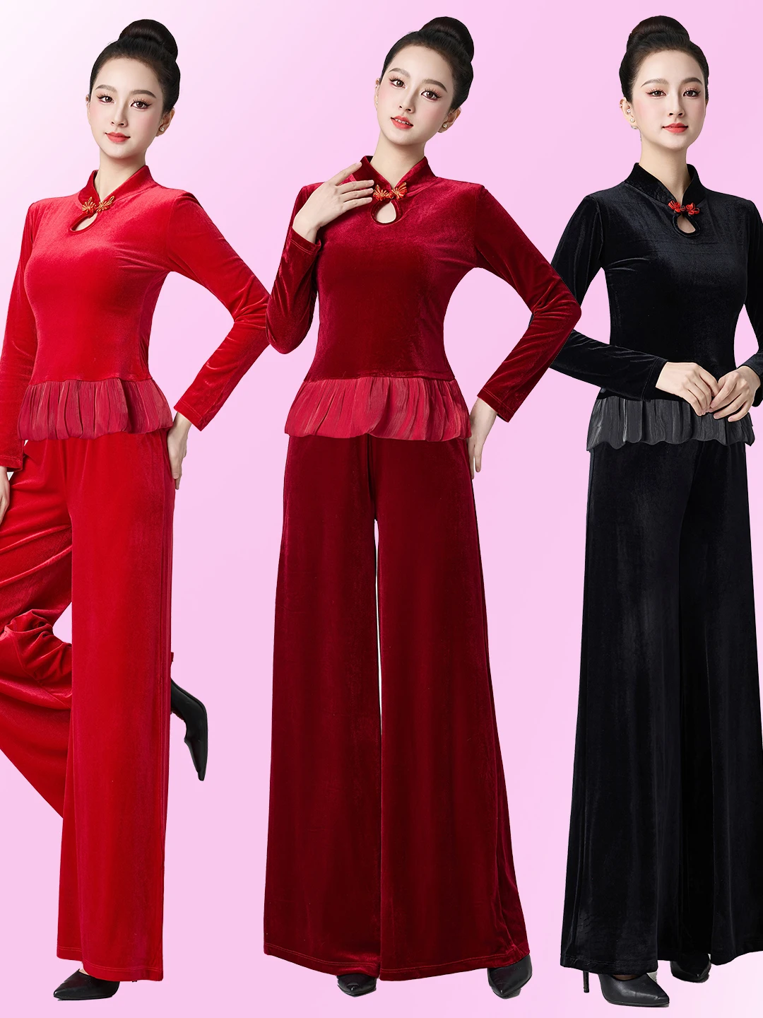 costume-de-danse-en-velours-dore-a-manches-longues-et-pantalon-long-pour-la-pratique-de-la-danse-ideal-pour-les-personnes-d'age-moyen-et-agees-pour-les-spectacles-de-danse-et-la-danse-de-groupe