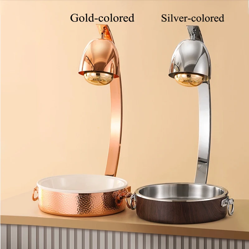 Airuisi Rose Gold Marble Electric Food Warmer 304 Stainless Steel Square Lamp For Warming Light Food Hotel Supplies