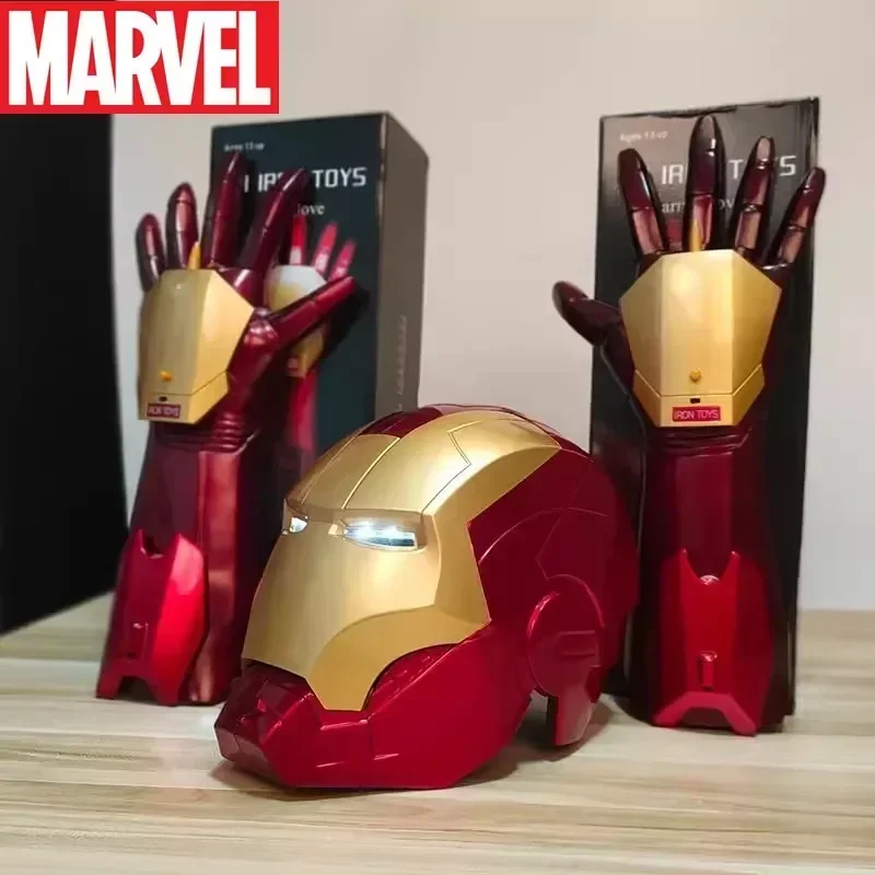 Iron Man 1:1 Cosplay Helmet Marvel Avengers Light Led Ironman Mask Action Figure Model Toys Doll Children Adult Holiday Gift