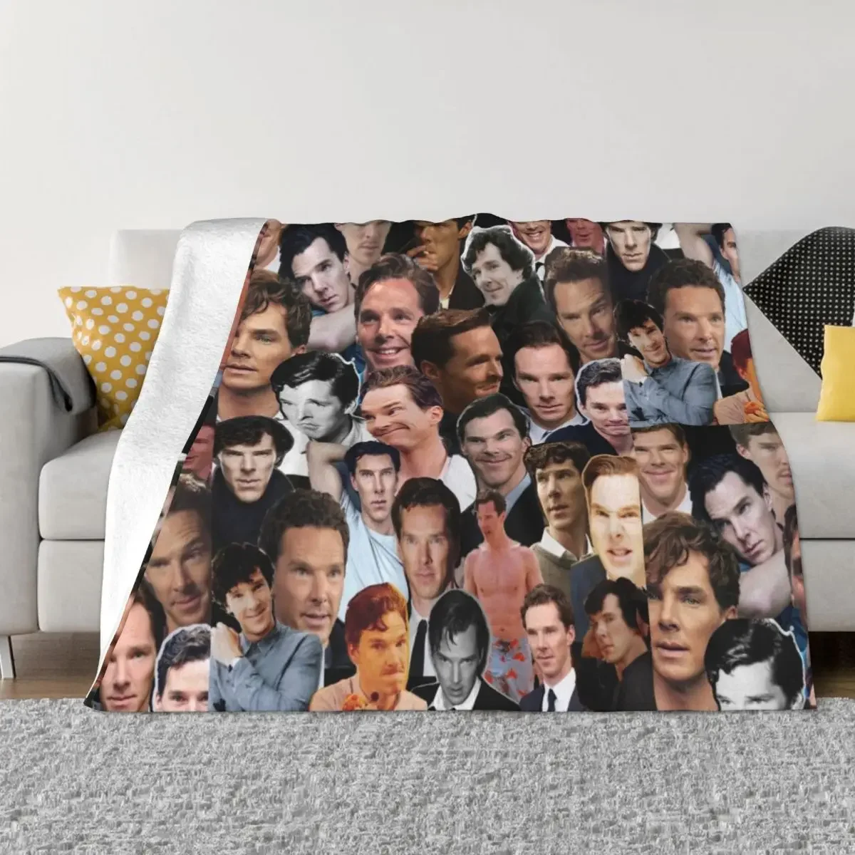 

Benedict Cumberbatch Collage Throw Blanket Decorative Sofa Luxury St Fashion Sofas Flannels Blankets