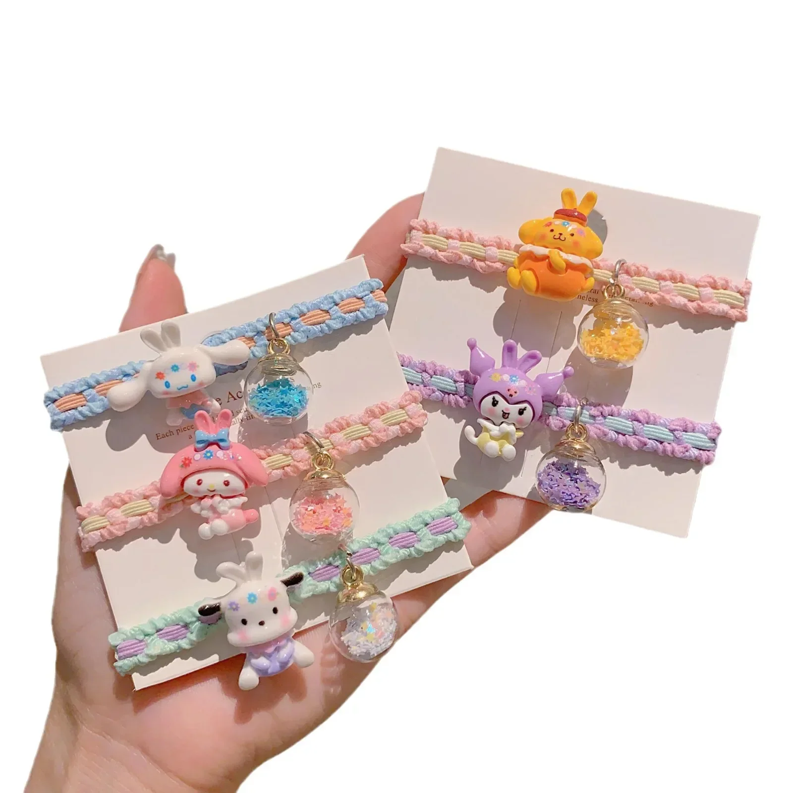 Sanrio Hello Kitty Bracelet Accessories Cute Cartoon Melody Kuromi Cinnamoroll Student Cute Hair Tie Surprise Gift Free Shipping