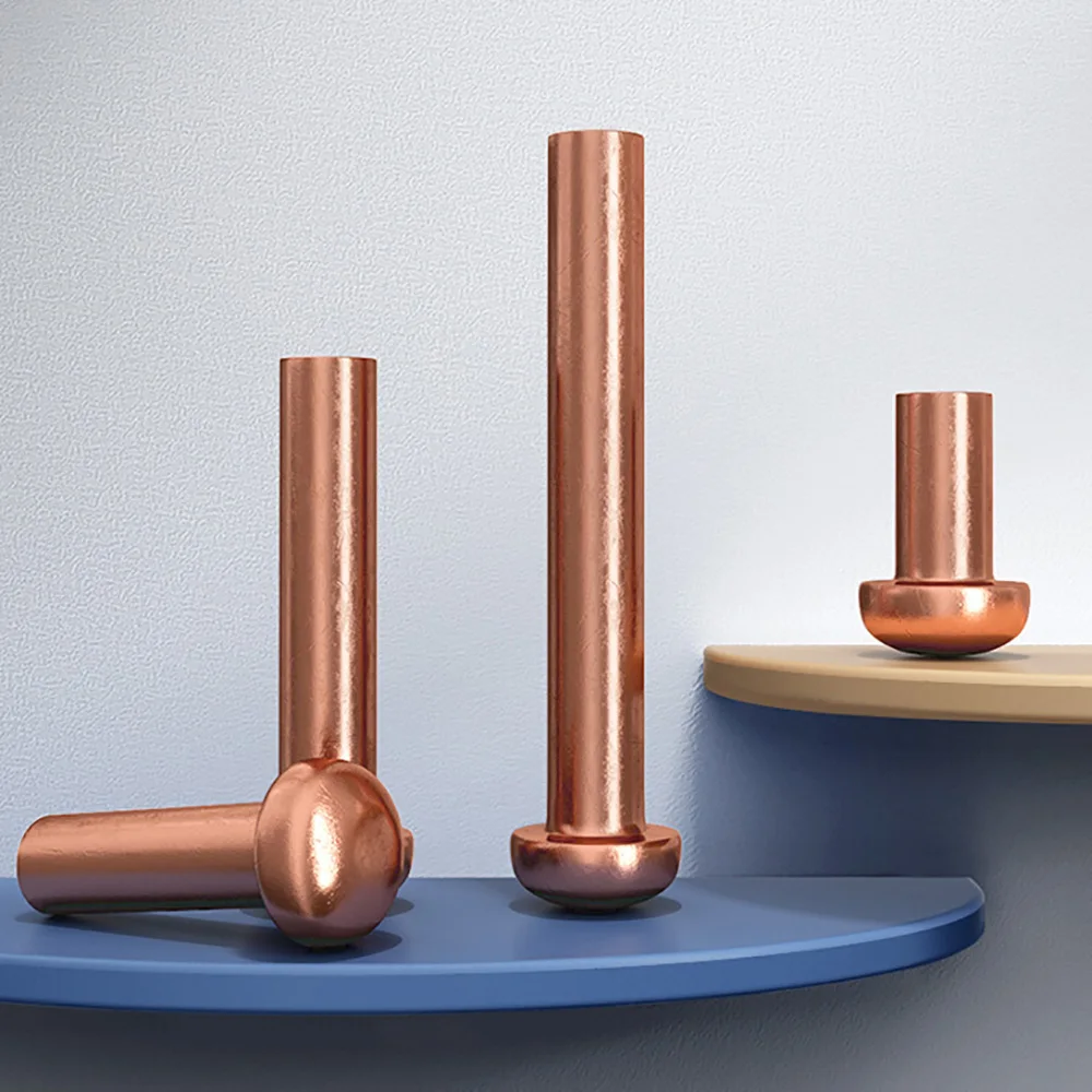 Solid Copper Hand Knock Rivets M1.5 To M8 Half Round Button Head Cap Small Machinery Metal Plate Connection Fastening Parts