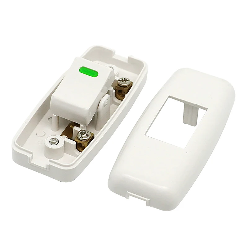 1Pc Light Switch For Home Classic White Inline ON/OFF Table Bedside Lamp Desk Light Cord Cable Switches Electrical Accessories.