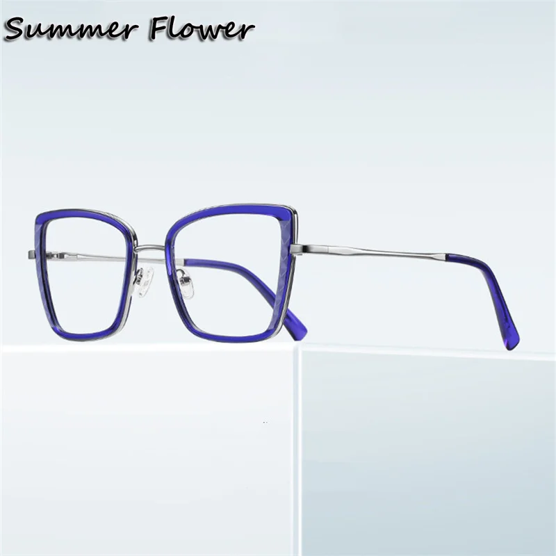 Women Glasses Fashion Cat Eye Optical Lenses Minus Myopia Reading Glasses Frame Blue Light Prescription Glasses