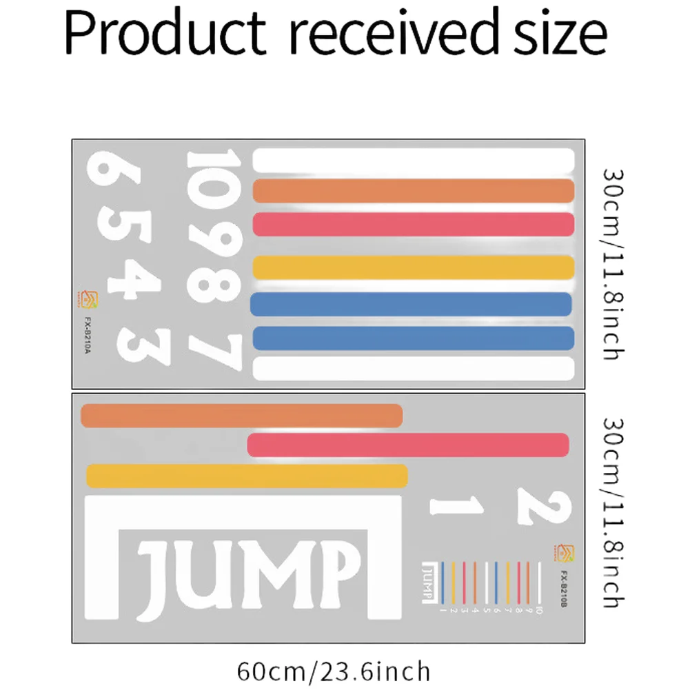 Wall Stickers Cartoon Jump Sports Design PVC for For childrens Bedroom Nursery School 30cm x 60cm Orange Two Pack