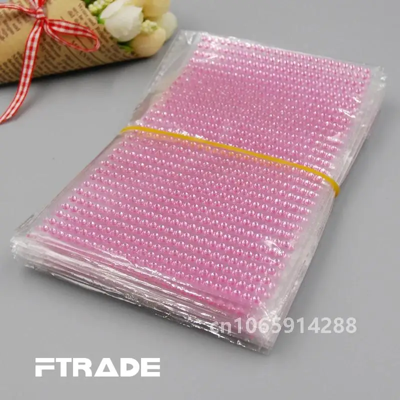 Self Adhesive 3D Stickers for Scrapbooking, DIY Decal, Crystal Diamond Bling, Acrylic, Pink Color, 3mm, 750Pcs, Set