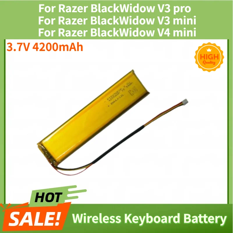 3.7V 4200mAh Battery For Razer BlackWidow V3pro V3mini V4mini Wireless Keyboard High Quality Replacement Battery
