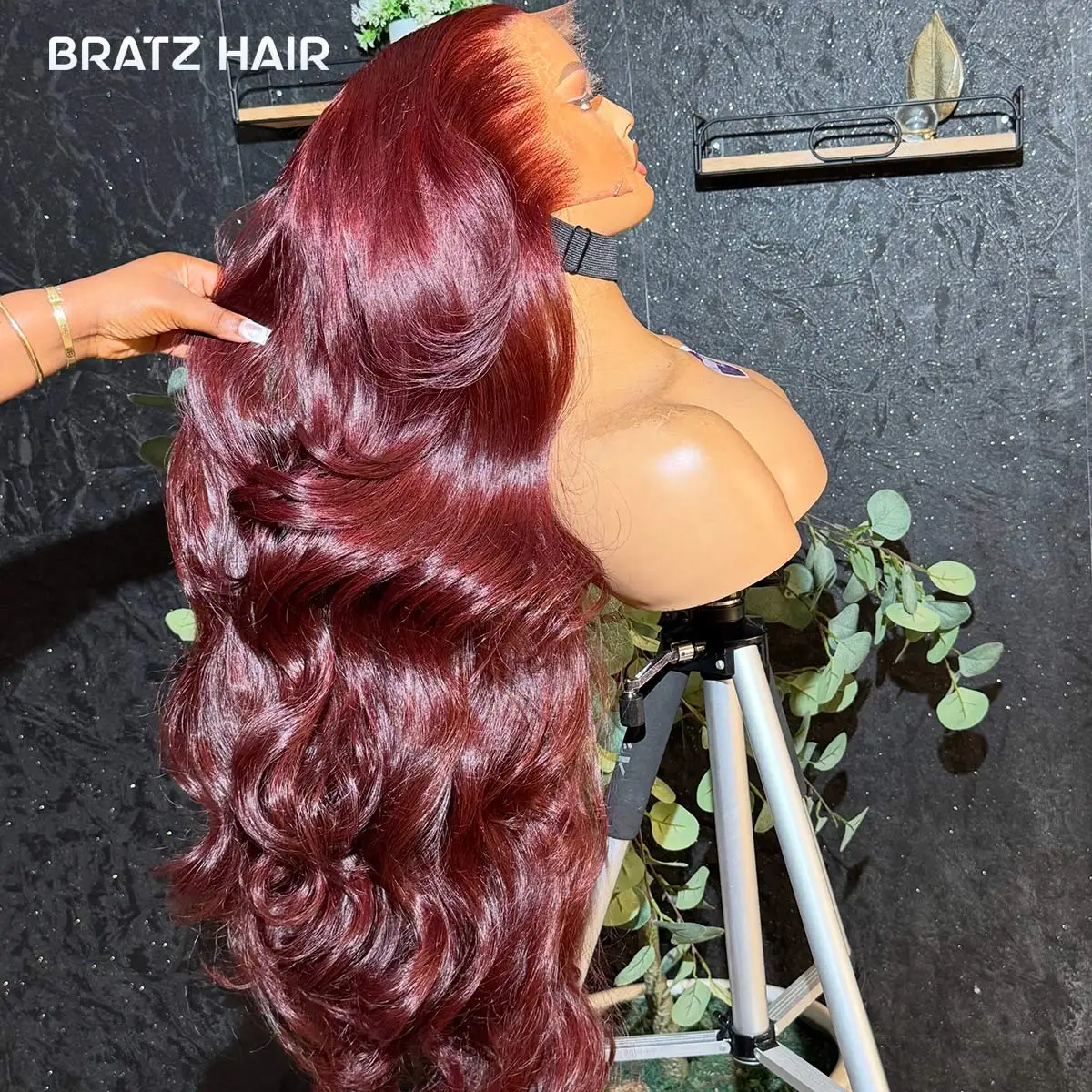Dark Berry 13x6 HD Lace Body Wave Wig Human Hair 13x4 HD Swiss Lace Frontal Drawstring Glueless Wig Pre Plucked Ready to Wear