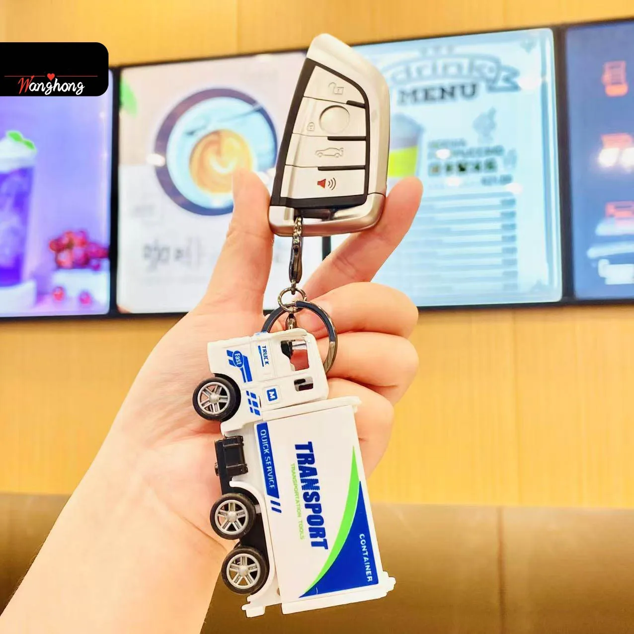 Mini Alloy Simulation Courier Car Can Open The Door Toys Creative Rollback Car Logistics Transport Car Kids Toys Keyc Pendant