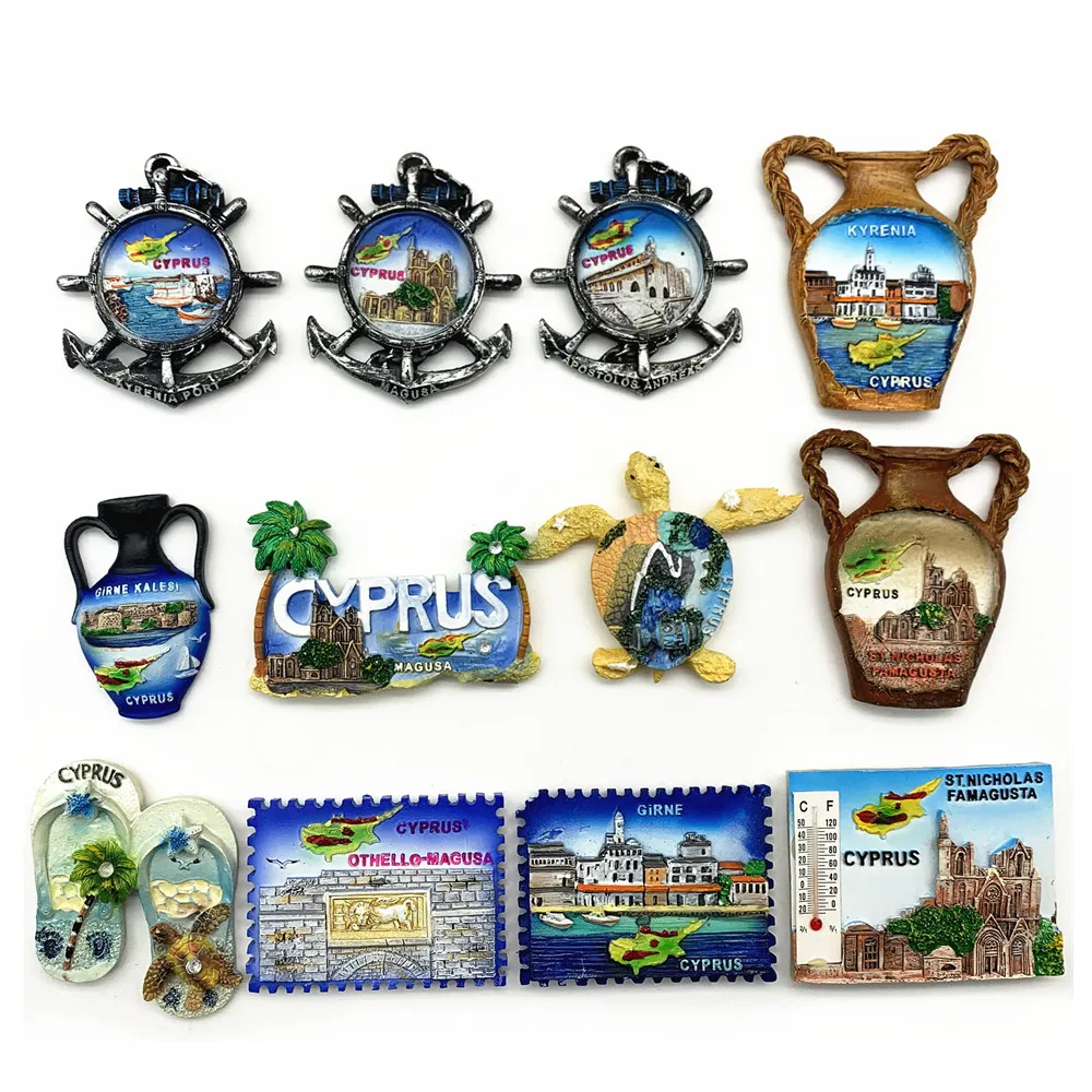 

Europe 3D Cyprus Flavour Fridge Magnet Tourist Souvenirs Refrigerator Magnetic Decoration Articles Collection Handicraft Gift