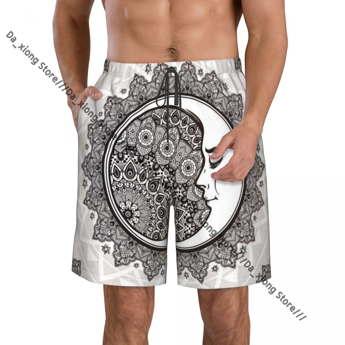 

Векторный лунный дизайн, быстросохнущие шорты для плавания для мужчин, купальник, плавок, купальная пляжная одежда