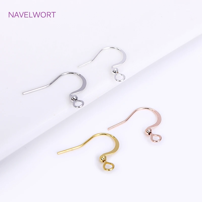 50/100pcs/Lot 18K Gold Plated Earring Hooks,Brass Metal EarWires Ear Hook For Earring Making Findings,Earrings Accessories