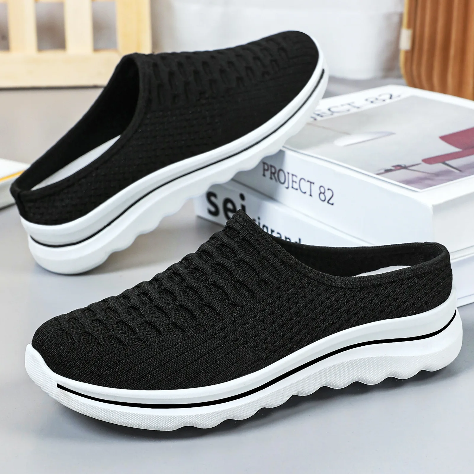 Summer Women Flat Slippers Half Slippers Mules Designer Comfortable Woman Shoes Fashion Ladies Hollow Out Outdoor Sandals view 3