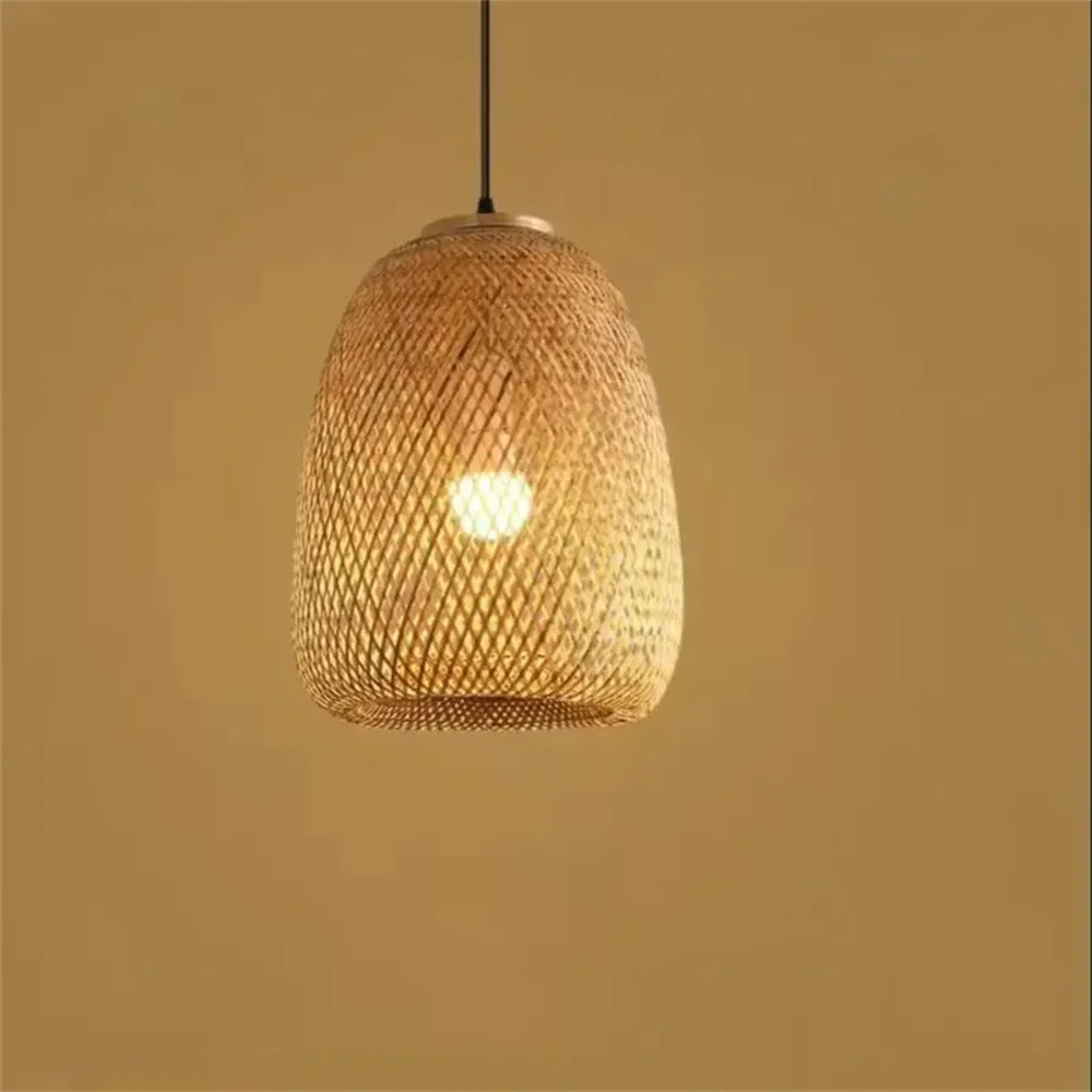 

Bamboo Pendant Lights Vintage Kitchen Light Fixtures Minimalist Home Lighting Dining Room Luminaire Room Decor Dia35cm