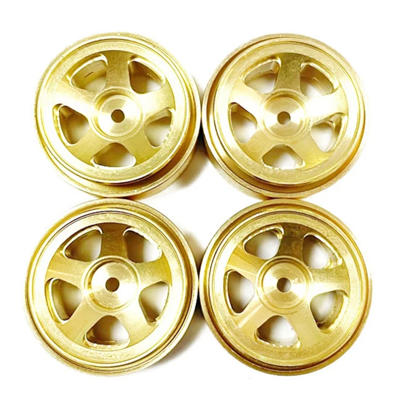 4PCS Brass Beadlock Wheel Rim Hub Counterweight For 1/18 Scale FMS Toyota Fj Cruiser Land Cruiser RC Car Upgrade Parts