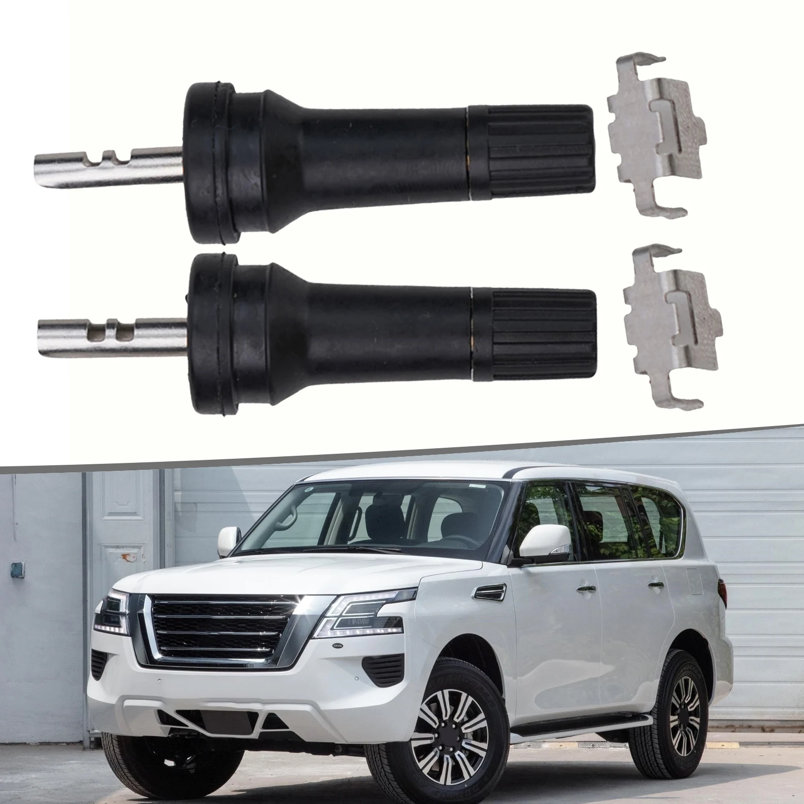 2pcs TPMS Tire Pressure Sensor Valve Stem Service Kit 13g Car Accessory Rubber & Pure Copper Rubber Valve Nozzle