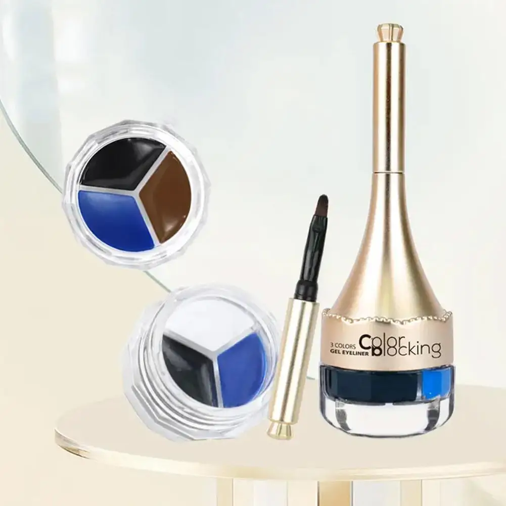 Pot de Gel Eyeliner hautement pigmenté, 1 pièce, imperméable, 3 couleurs, mat, séchage rapide, facile à utiliser, crème pour les yeux, cadeaux