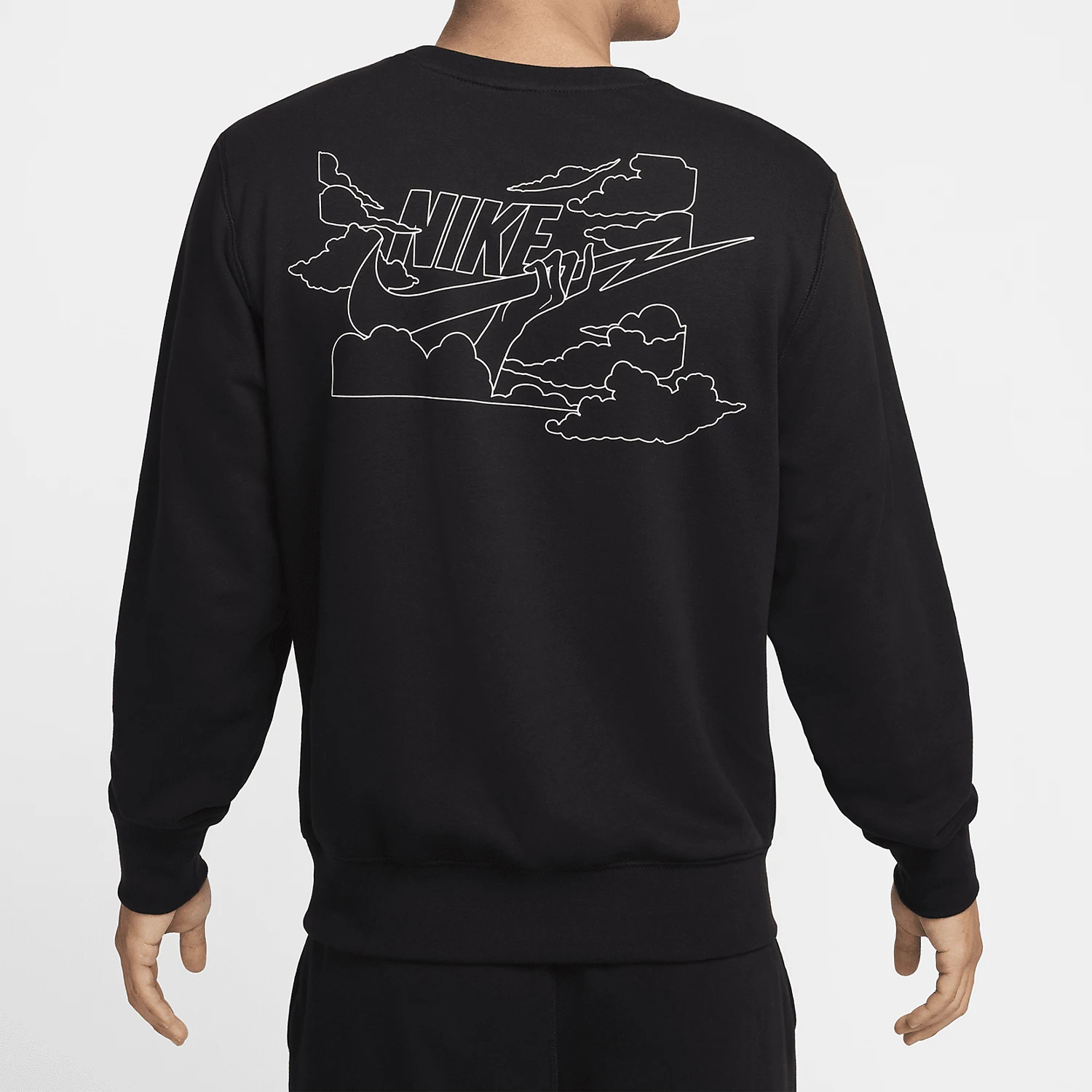 Nike genuine genuine Club Men's French Terry Round Neck Long Sleeve Sweatshirt FZ0765-010