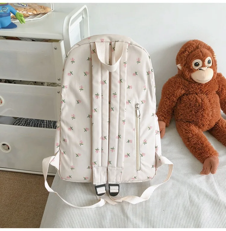 Waterproof Flower Print Large Capacity Backpack Shoulder Bag For Women Bookbags Student Teenager School Bag Travel Rucksack 2025