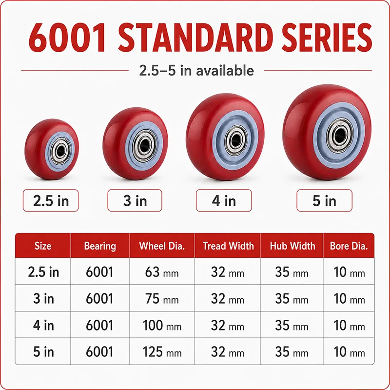 Swivel Caster Wheels Accessories – Medium Duty 2.5/3/4/5 Inch, Heavy Duty 4/5/6/8 Inch, High Load Capacity, SmoothDurableRolling