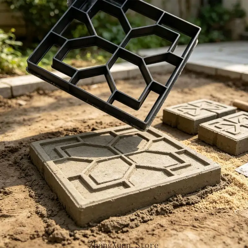 Polypropylene Concrete Paver Form Manual Outdoor Brick Casting Frame with Square Cell Layout for Garden Paving and Yard