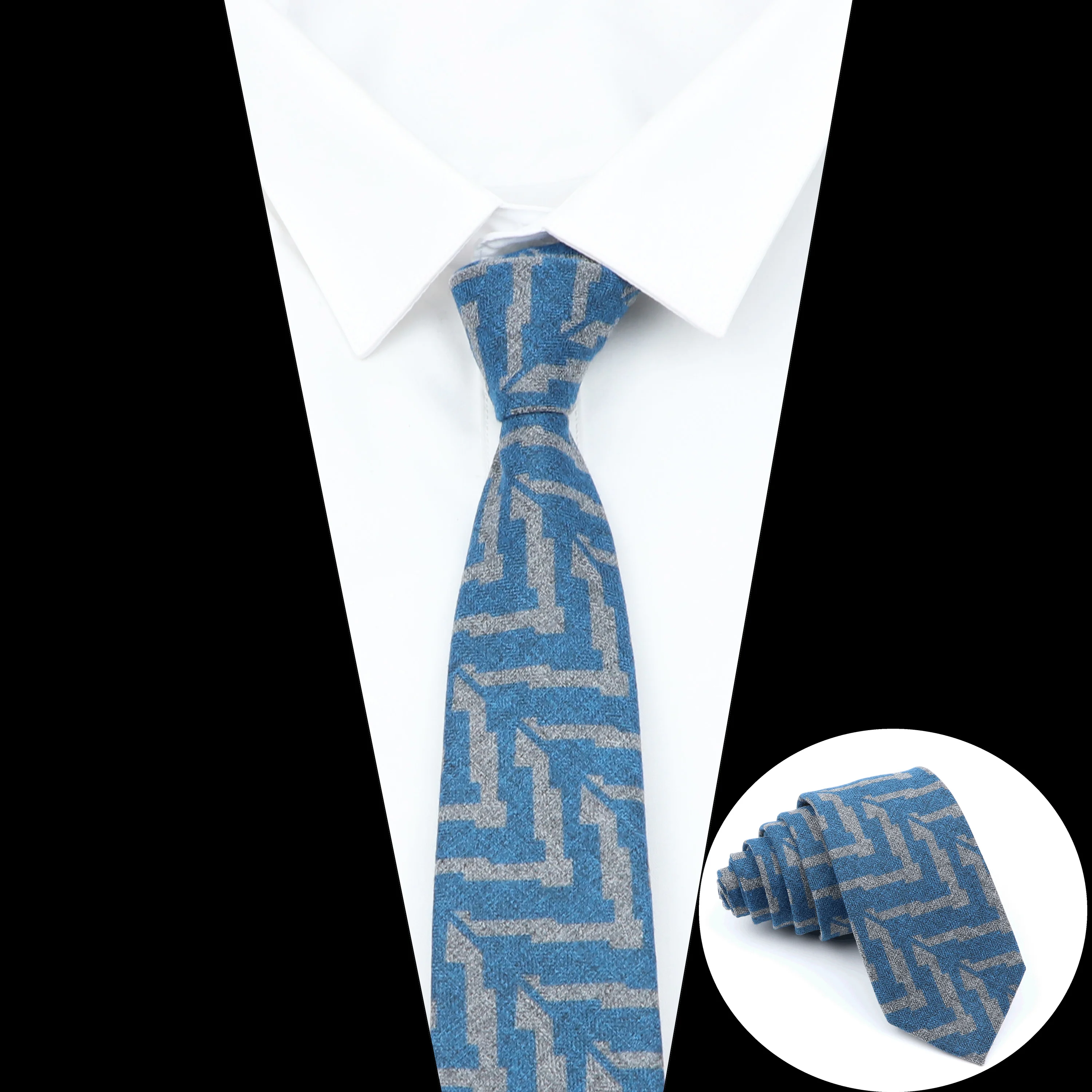 Super Soft Wool Cotton Tie Plaid Diamond Striped Men 6cm Slim Necktie Red Blue Dark Color Tuxedo Suit Male Gift Shirt Accessory