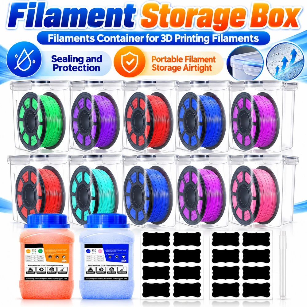 Filament Storage Box Filaments Container for 3D Printing Filaments Sealing and Protection - Portable Filament Storage Airtight
