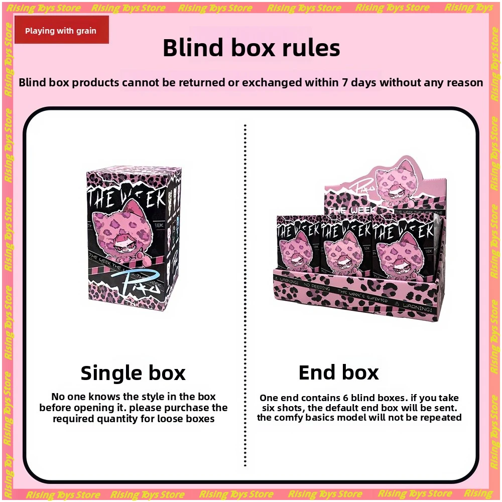 

Play Gu Renzi Piku Week Series Vinyl Blind Box Small Ornament Blind Box Plush Birthday Gift Collect Cute Toys As Gift For Girl
