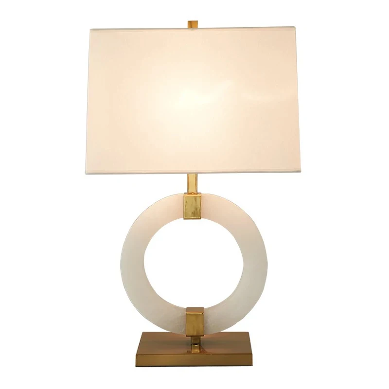 PLLY Modern Marble Table Lamp LED Creative Fashion White Simple Desk Light for Decor Home Living Room Bedroom Study