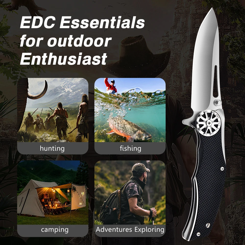Folding Knife Edc Multi High Hardness Military Knives- Good for Hunting Camping Survival Outdoor Everyday Carry