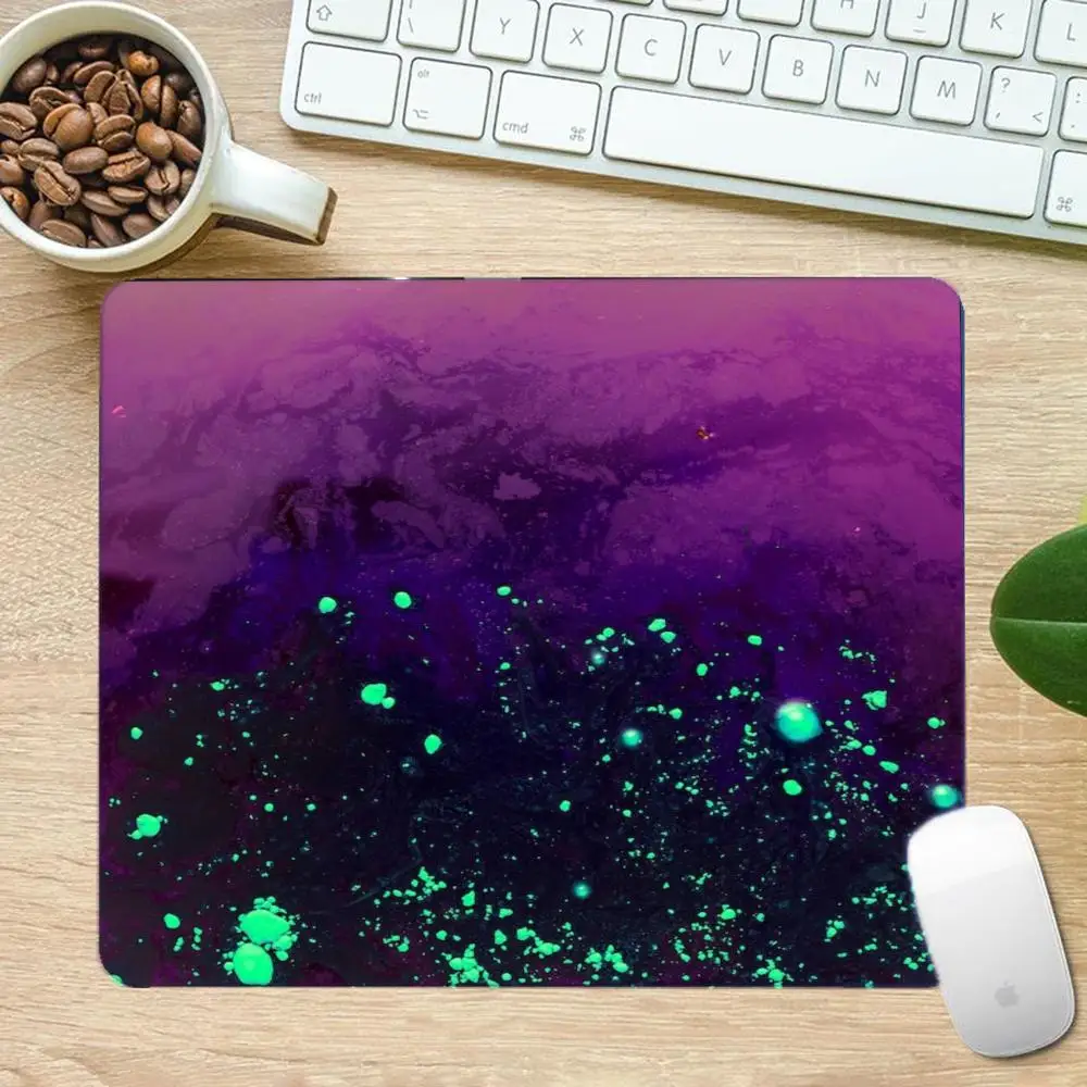 Playmat Purple Nebula Glowing Sparkle Cosmic Texture Large Size Mousepad For Laptop Game Card Pad Mat
