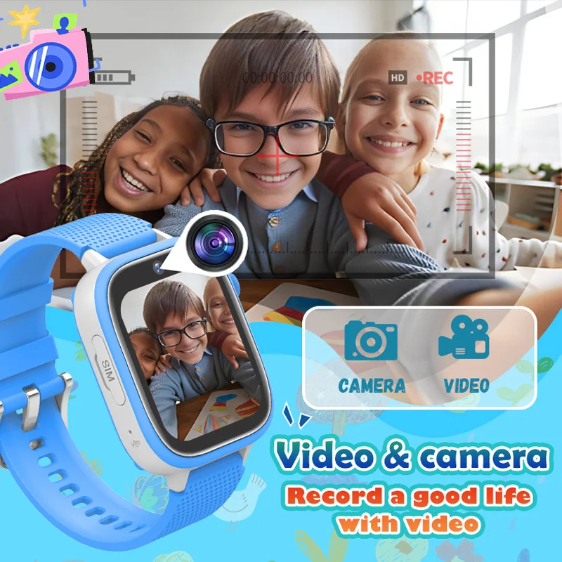 Reloj inteligente 4G para niños, WiFi, GPS, rastreador, ubicación, juegos, videollamada, cámara SOS, resistente al agua, tarjeta Sim de devolución de llamada