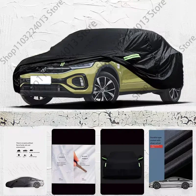 For Volkswagen T-ROC Anti-UV Sun Shade Rain Snow Resistant Black Cover Dustproof Car umbrella Full Car Cover Outdoor Protection