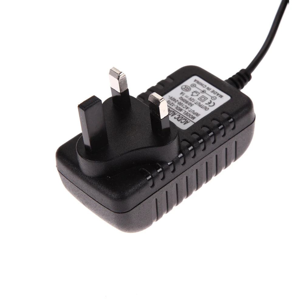 

Адаптер питания Вход переменного тока 100-240 В 50-60 Гц и выход постоянного тока 12 В 1 А Зарядное устройство Универсальный адаптер Конвертер Вилка Адаптер британской вилки