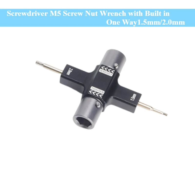 

Screwdriver M5 Screw Nut Wrench with Built in One Way 1.5mm/2.0mm Bearing Tool Fast Release Propeller Motor for RC FPV Drone