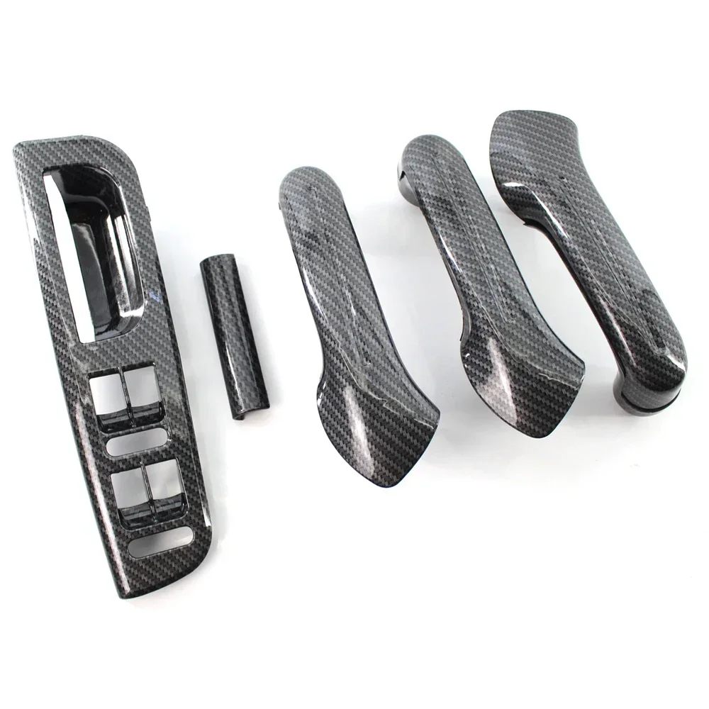 5PCS Set Carbon Fiber Window Switch Control Panel Trim For VW  Jetta Golf MK4 1998 1999 2000 2001 2002 2003 2004 2005