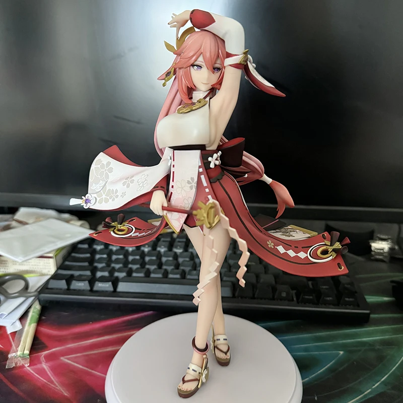 Genshin Impact รูป Yae Miko อะนิเมะตัวเลขสาว Kawaii อะนิเมะรูปปั้นสะสมที่กําหนดเองชุด Decor ของขวัญ
