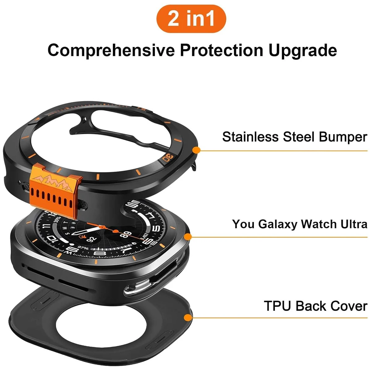 Metal Alloy Protective Case for Samsung Galaxy Watch Ultra 2025 47mm Hard Bumper Cover for Galaxy Watch 7 Ultra 47mm Accessories image 3