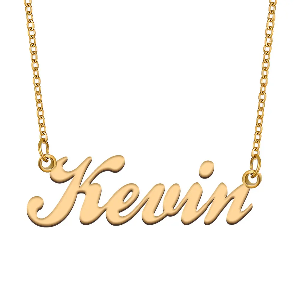 

Kevin Name Necklace for Women Stainless Steel Jewelry Gold Plated Nameplate Pendant Femme Mothers Girlfriend Gift