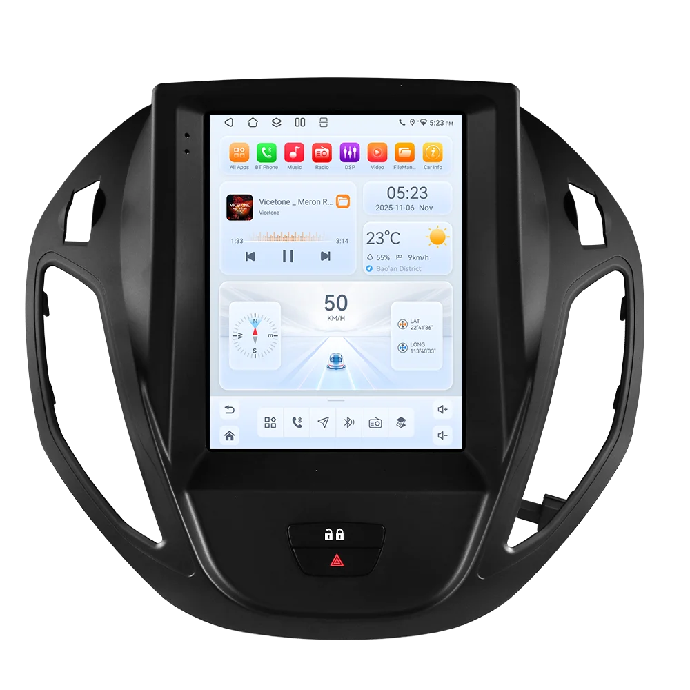 Hizpo per autoradio in stile Tesla da 9,7 pollici per Ford Tourneo Transit 2012 - 2023, sistema multimediale per auto 4G, GPS, Carplay wireless, Android Auto, navigazione, WIFI, sistemi intelligenti,